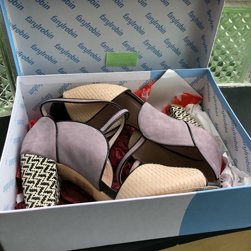 ANTHROPOLOGIE Purple/Nude/BnW Funky Pumps | Size 9